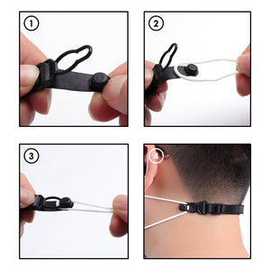 Maskenbänder - stufenlos einstellbar (4 Stück - schwarz)